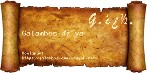 Galambos Éva névjegykártya